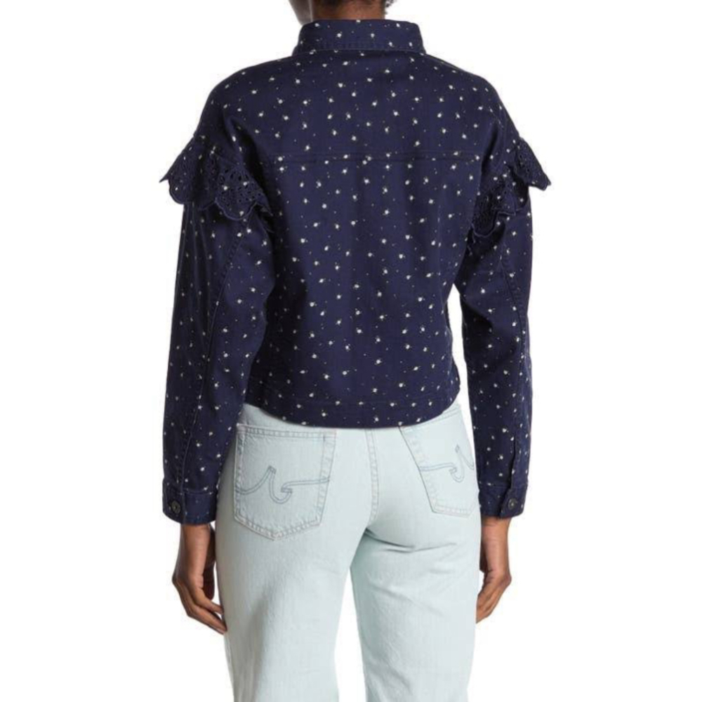 Something Navy Celeste Ruffle Jacket size small - Picture 4 of 11